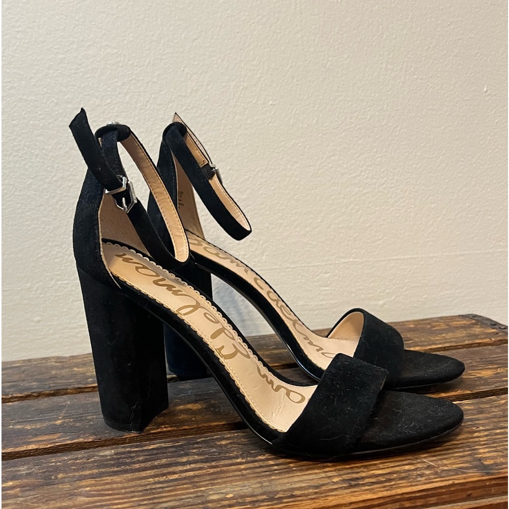 Sam Edelman Yaro Block Heel Black Suede Sz 8.5
